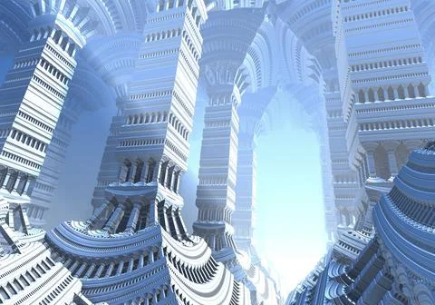 Abstract Computer generated Fractal design. 3D Aliens Illustration Stock Illustration