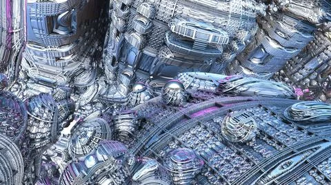 Abstract Computer generated Fractal design. 3D Aliens Illustration of a Beaut Stock Illustration