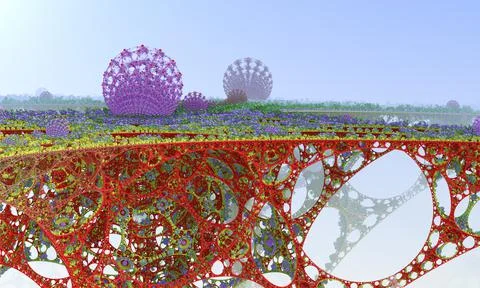 Abstract Computer generated Fractal design. 3D Aliens Illustration of a Beaut Stock Illustration