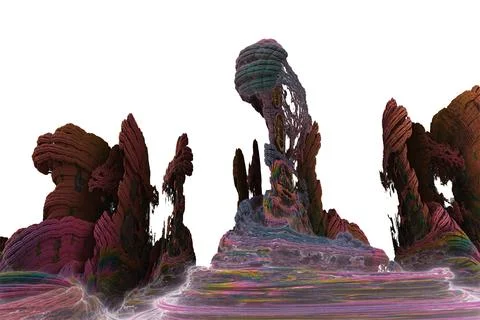 Abstract Computer generated Fractal design. 3D Aliens Illustration of a Bea.. イラスト素材