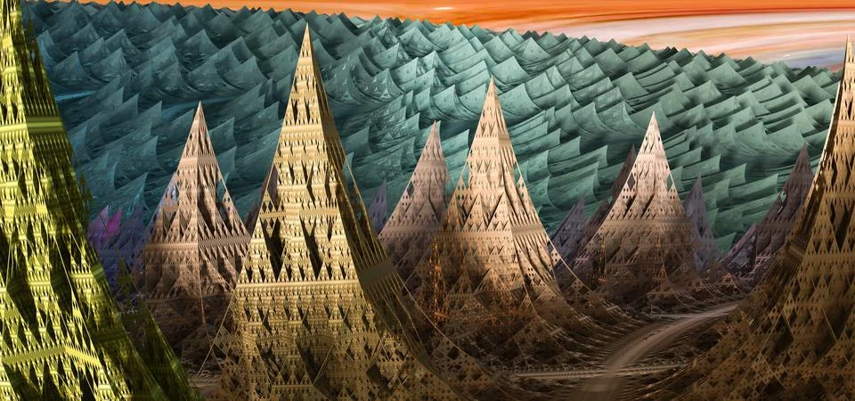 Abstract Computer generated Fractal design. 3D Aliens Illustration of a Bea.. イラスト素材