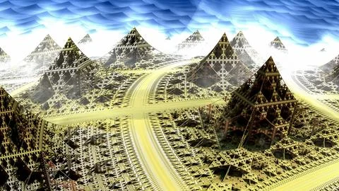 Abstract Computer generated Fractal design. 3D Aliens Illustration of a Bea.. イラスト素材