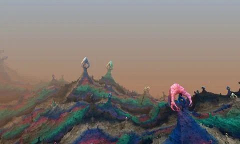 Abstract Computer generated Fractal design. 3D Illustration of a Beautiful .. イラスト素材
