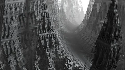 Abstract Computer generated Fractal design. 3D Illustration of a Beautiful .. Stockillustratie