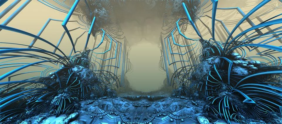 Abstract Computer generated Fractal design. 3D Illustration of a Beautiful .. Stockillustratie