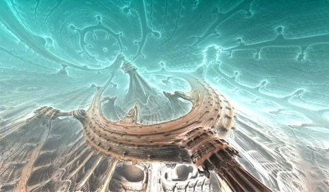 Abstract Computer generated Fractal design. 3D Illustration of a Beautiful .. Stockillustratie