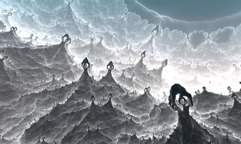 Abstract Computer generated Fractal design. 3D Illustration of a Beautiful .. Stockillustratie