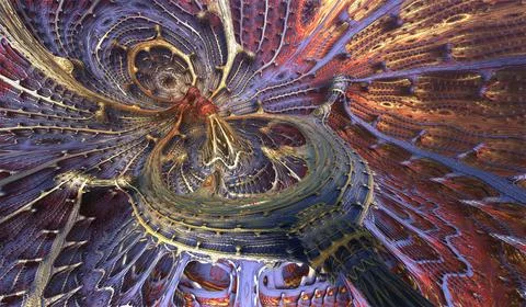 Abstract Computer generated Fractal design. 3D Illustration of a Beautiful .. Stockillustratie