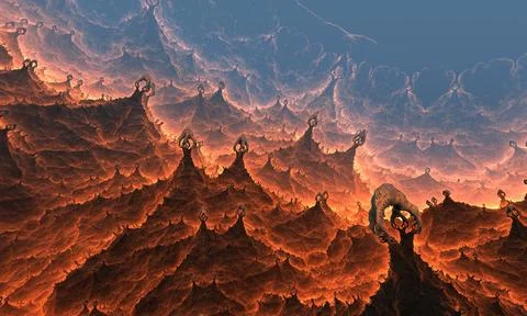 Abstract Computer generated Fractal design. 3D Illustration of a Beautiful .. イラスト素材