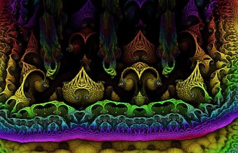 Abstract Computer generated Fractal design. 3D Illustration of a Beautiful .. Stockillustratie