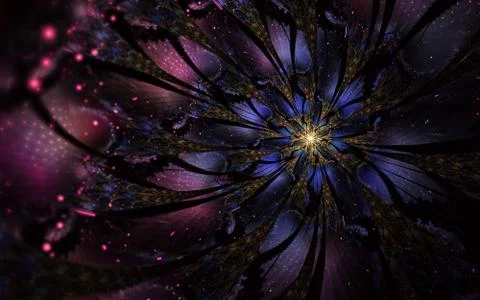 Abstract computer generated fractal flower design. Digital artwork for tablet Illustrazione stock