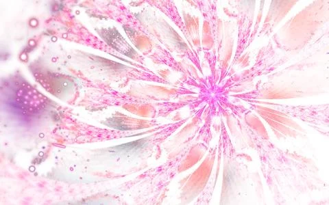 Abstract computer generated fractal flower design. Digital artwork for tablet Stock Illustration