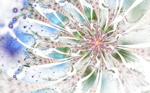 Abstract computer generated fractal flower design. Digital artwork for tablet Illustrazione stock