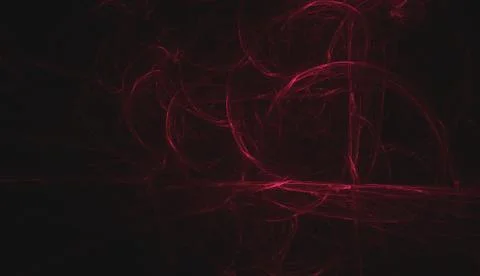 Abstract computer generated fractal. Red lines over dark background Stock Illustration