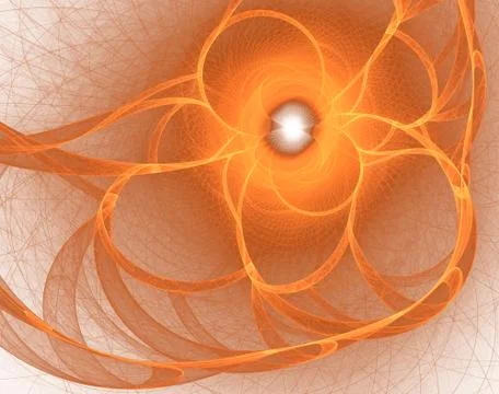 An abstract computer generated modern fractal design on dark background. Abst Stock Illustration