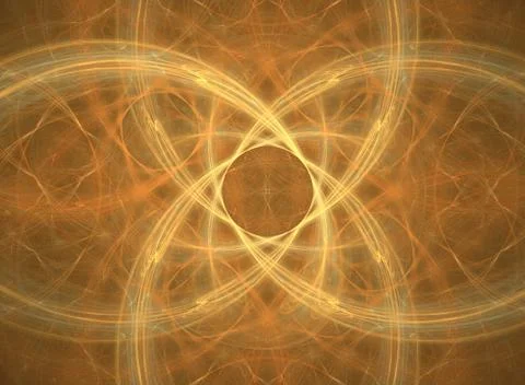 An abstract computer generated modern fractal design on dark background. Ilustración de archivo