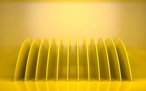 Abstract computer graphic background, yellow room Illustrazione stock