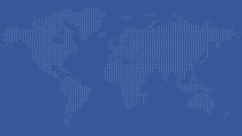 Abstract computer graphic World map of blue round dots. Stock Illustration