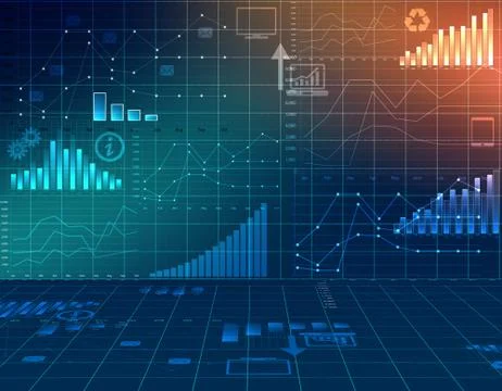 Abstract computer graphics business financial statistics Stock Illustration