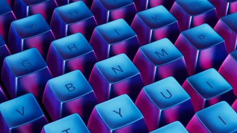 Abstract computer keyboard self typing Stock Footage 248300195