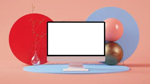 Abstract computer mock up Stock Illustration