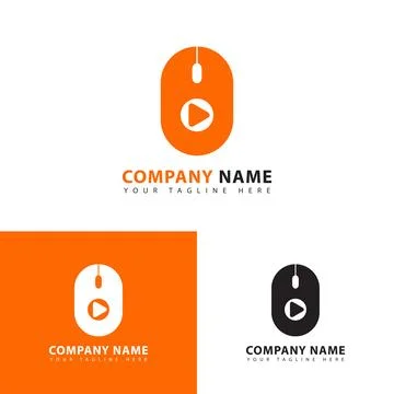 Abstract computer mouse icon logo Stock Illustration