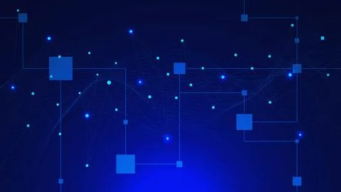 Abstract computer network concept with connecting dots lines Illustrazione stock