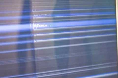 Abstract Computer Screen Display with Distorted Lines Stockfoto's