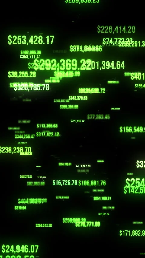 Abstract Computer Screen Flying Price Matrix Loop Stock Footage 324943235