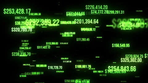 Abstract Computer Screen Flying Price Matrix Loop Stock Footage 324943264