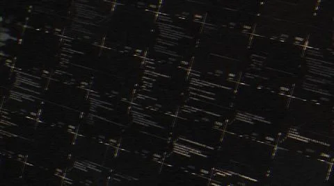 Abstract computer script source code with glitch effect. Animation. Screen of Stock Illustration