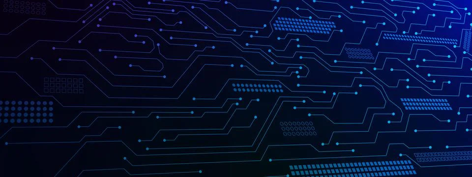 Abstract computer technology with circuit board and electronic elements Illustrazione stock