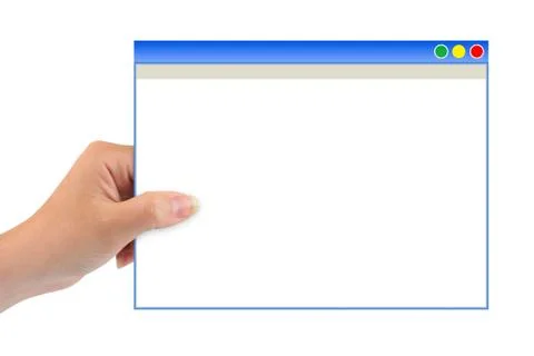 Abstract computer window in hand Stock Photos