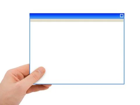 Abstract computer window in hand Stock Photos