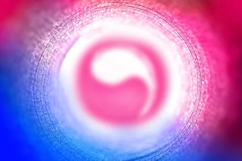 Abstract concentric background pattern with yin yang symbol Stock Photos