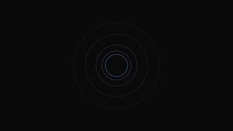 Abstract concentric blue circles forming a minimalist digital wave pattern Video stock 335117665