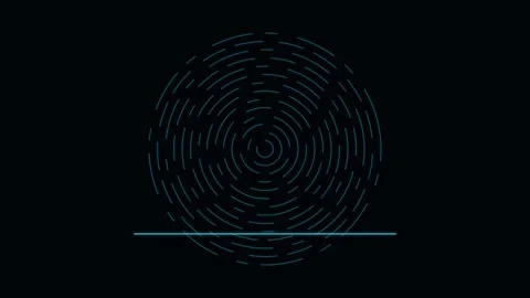 Abstract concentric blue circular lines forming a geometric digital pattern Stock Footage 339618491