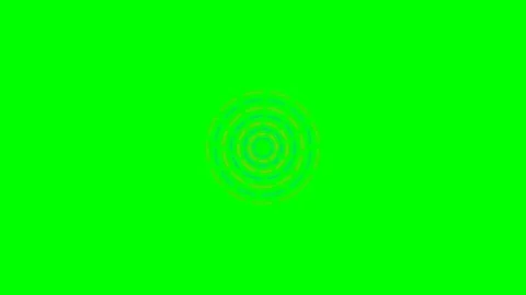 Abstract concentric circle pattern against a vibrant solid green background Stock Footage 340904327