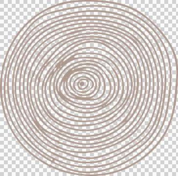 Abstract concentric circles are forming swirling rings on transparent background 库存插图