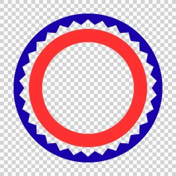 Abstract concentric circles: bold red ring contrasted with a serrated blue .. 스톡 일러스트