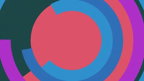 Abstract concentric circles expand from a central point, creating a vibrant Stock Footage 326175829