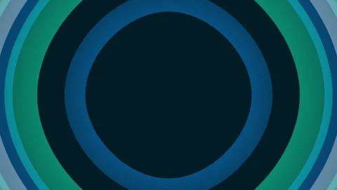 Abstract Concentric Circles Expanding and Contracting in Blue and Teal Tone.. Stock Footage 340941327