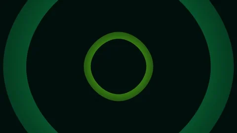 Abstract concentric circles expanding in dark background with glowing neon .. Stock Footage 340909544