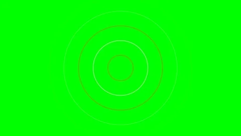 Abstract concentric circles forming a target pattern on green background Stock Footage 340902670