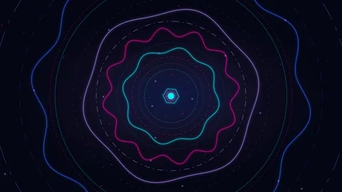 Abstract Concentric Circles Geometric Background with Neon Colors Vidéo 331268066