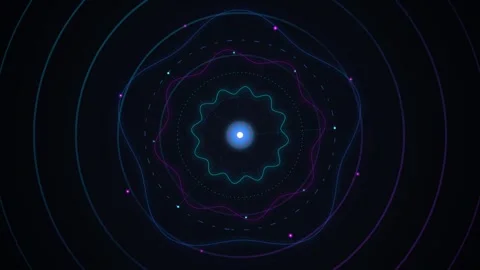 Abstract Concentric Circles Geometric Background with Glowing Center Stock Footage 331594200