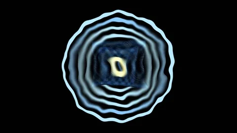 Abstract concentric circles with glowing center in cinematic motion against.. Video stock 342521478
