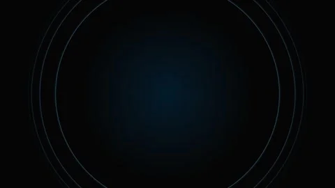 Abstract concentric circles glowing with soft blue light in deep darkness Stock Footage 339617700