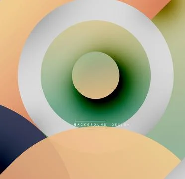 Abstract concentric circles, muted colors blend. Modern design, simple geometry, 库存插图