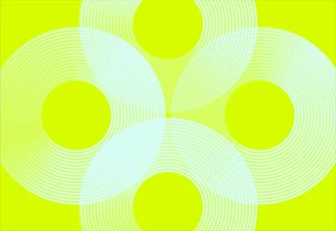 Abstract Concentric Circles Overlapping On Bright Lime Green Background  Ge.. Stock Illustration
